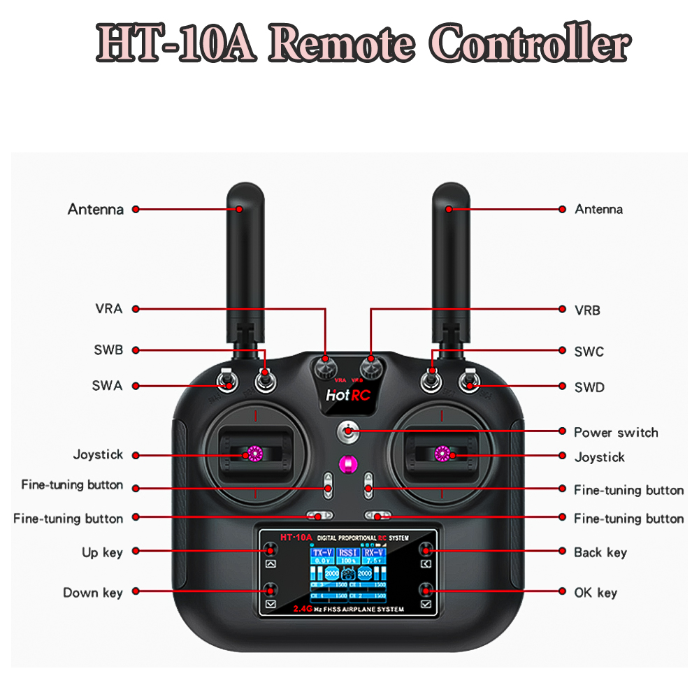 جهاز إرسال Hotrc HT-10A 2.4G 1 - مراجعة Rc Helicopter Remote Control وسعره
